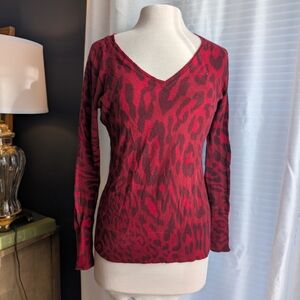 New York & Company Vibrant Red Knit Top